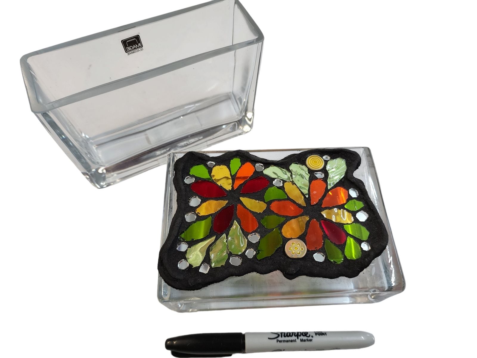 Glass Vase to mosaic with stained glass or mixed media tesserae.