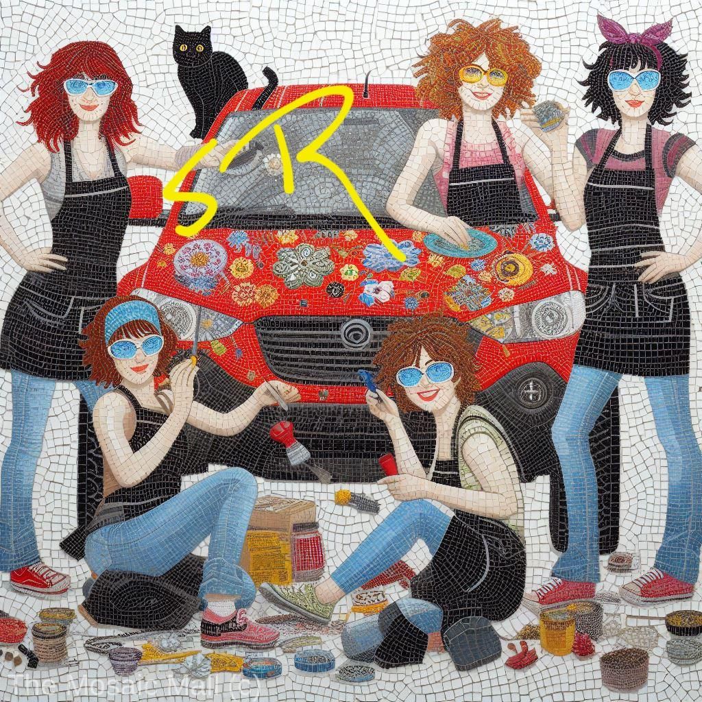 Fun making mosaics! Mosaic the Car!