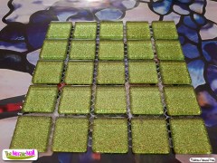 G005 Glitter_Glass Mosaic Yellow, Lime Mosaic tiles | The Mosaic Mall Australia