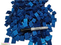M028 BLUE MIDNIGHT GLITTER MOSAIC GLASS TILES | The Mosaic Mall