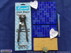 Blue mosaic glass tile
