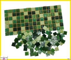 Mosaic vitreous glass tiles - greens - The Mosaic Mall