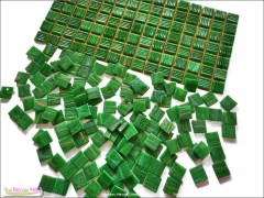 Green Mosaic glass vitreous tile 2cm x 2cm x 4mm - The Mosaic Mall