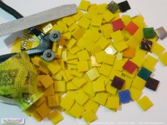 Yellow Mosaic glass vitreous tile