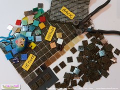 brown glass vitreous mosaic tiles