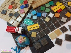 Brown mosaic glass vitreous tiles 