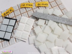 White mosaic glass vitreous tiles.