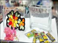Clear glass vase for mosaic art, especially for stained glass on glass mosaics.