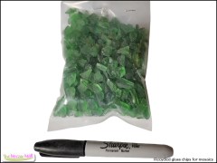 green glass mosaic chips