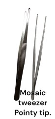 Mosaic Tweezer - Metal - Large, Straight Tip