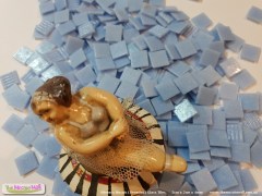 Blue mosaic glass vitreou tile - Swan Lake, The Mosaic Mall, OzMosaics Australia