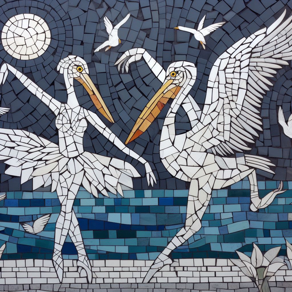 White mosaic ceramic tiles on mosaic mesh idea.